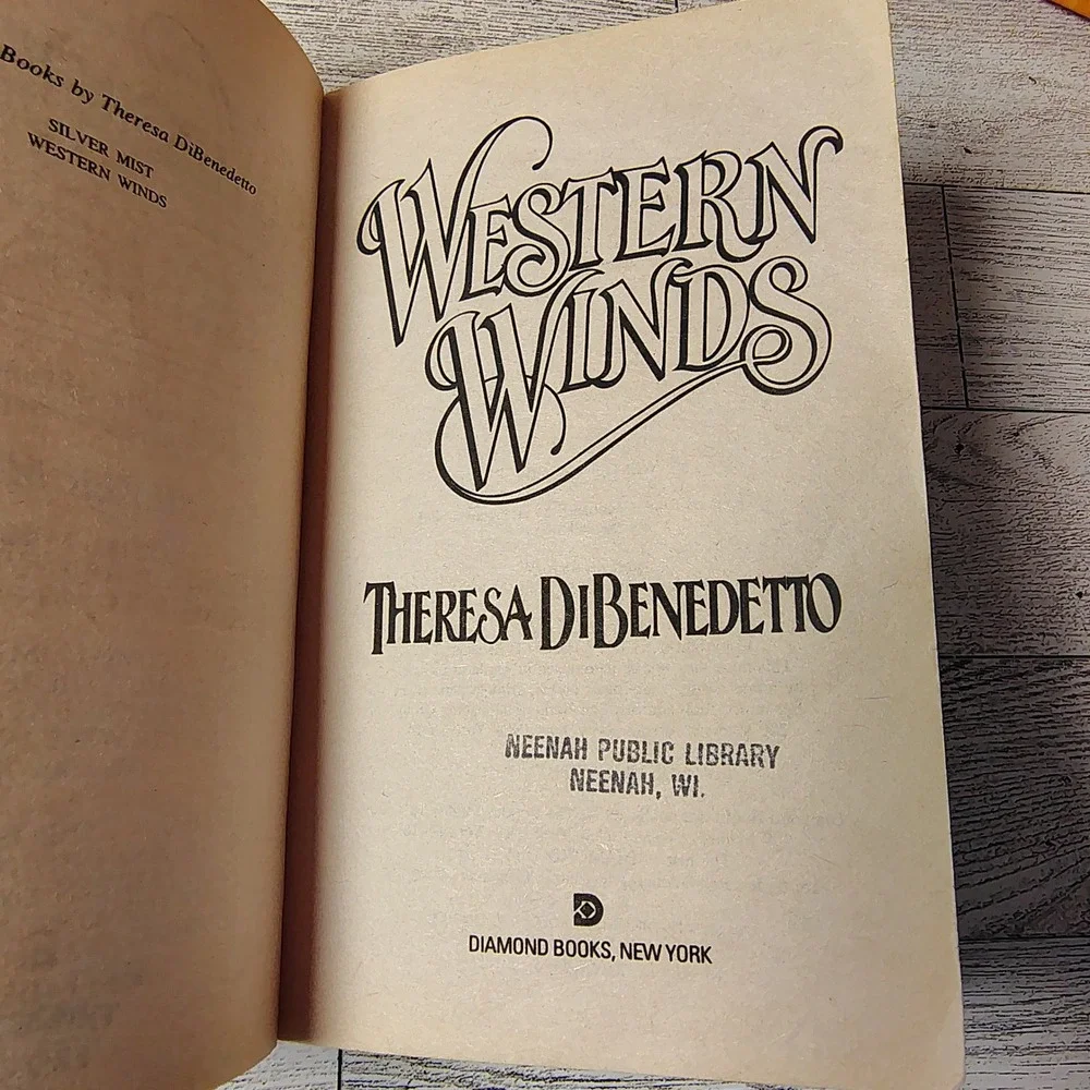 Western Winds by Theresa DiBenedetto Paperback Romance Novel 1991 Ex-Lib‎ 1st Ed